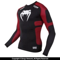 Venum "Absolute" Long-Sleeve Compression Shirt (Black/Red) -Martial Arts Equipment 02 689b54e2 2b62 4236 bf58 c9b4a7d0469b