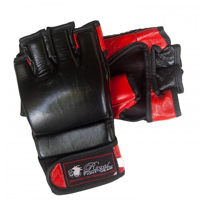 BOLD LOOK RFG MMA LEATHER GLOVES - Black/Red 2 BOLD LOOK RFG MMA LEATHER GLOVES - Black/Red - Image 2