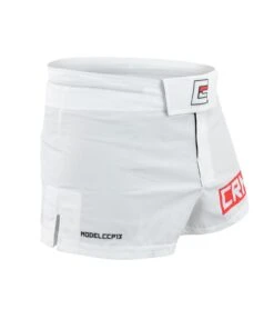 Combat Corner BOSS Fight Shorts White - Model 13 -Martial Arts Equipment BOSS FIGHT SHORTS MODEL 13 WHITE SIDE 56953.1568733778