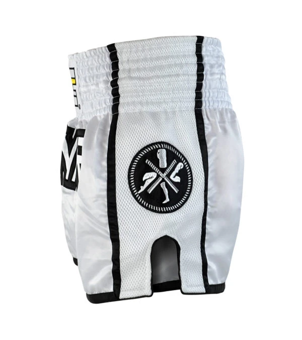 Combat Corner White/Black CRNR Muay Thai Shorts 4 Combat Corner White/Black CRNR Muay Thai Shorts - Image 4