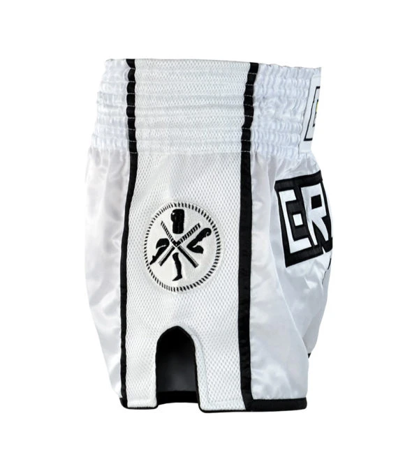 Combat Corner White/Black CRNR Muay Thai Shorts 5 Combat Corner White/Black CRNR Muay Thai Shorts - Image 5