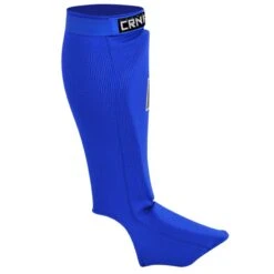 Combat Corner Slip On Elastic Shin Pads -Martial Arts Equipment ClothShinBlue2 600x600 18135.1570811475