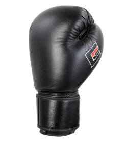 Combat Corner Elite Boxing Gloves Leather | Black -Martial Arts Equipment Elite Boxing Gloves BLACK ANGLE 29619.1598635940