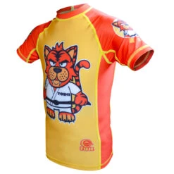 FUJI SPORTS TOSHI THE TIGER RASH GUARD, KIDS, YELLOW/ORANGE -Martial Arts Equipment Fuji ToshiRashGuard 4435 left 4 2