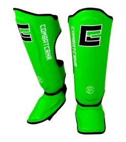 Combat Corner HMIT Shin Guards -Martial Arts Equipment HMIT Shin Guards GREEN DUAL1