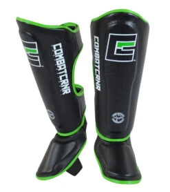 Combat Corner HMIT Shin Guards -Martial Arts Equipment HMIT Shin Guards Green Dual