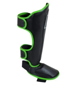 Combat Corner HMIT Shin Guards -Martial Arts Equipment HMIT Shin Guards Green Side1 600x675 1