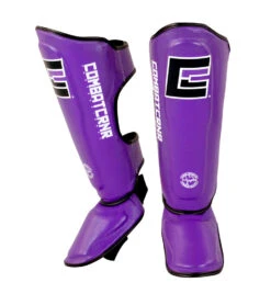 Combat Corner HMIT Shin Guards -Martial Arts Equipment HMIT Shin Guards Purple dual