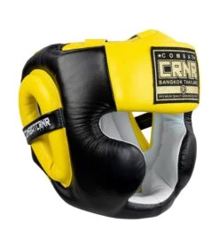 Combat Corner HMIT Full Face Head Gear 16 Combat Corner HMIT Full Face Head Gear -Martial Arts Equipment HMIT Full Face HEADGEAR YELLOW ANGLE 03465.1594392379