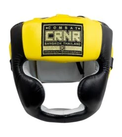 Combat Corner HMIT Full Face Head Gear 17 Combat Corner HMIT Full Face Head Gear -Martial Arts Equipment HMIT Full Face HEADGEAR YELLOW FRONT 44347.1594392378