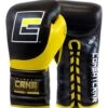 Combat Corner HMIT Lace Up Sparring Gloves Black/Yellow