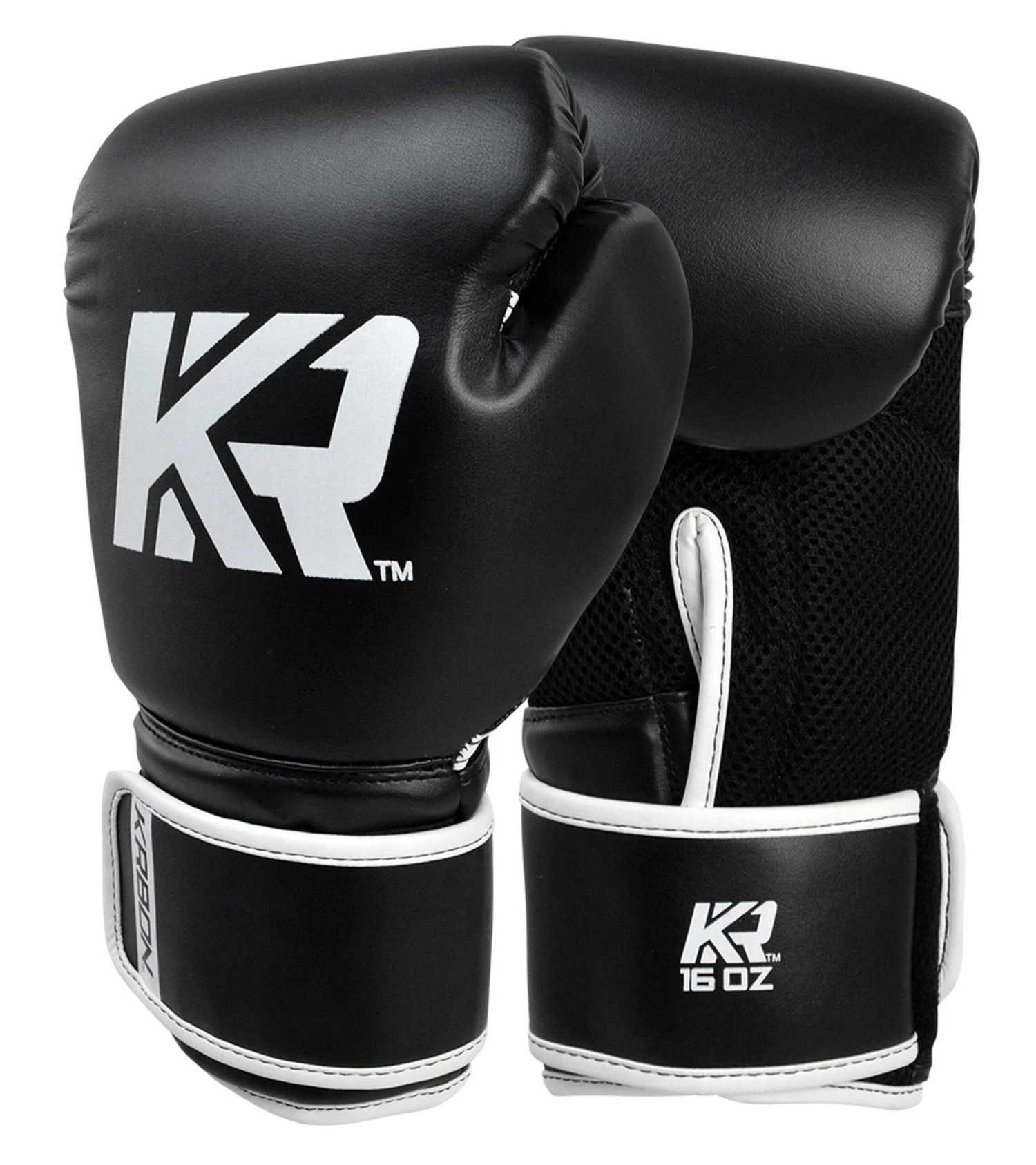 Combat Corner KRBON Boxing Gloves Wraps Black-White 1 Combat Corner KRBON Boxing Gloves Wraps Black-White
