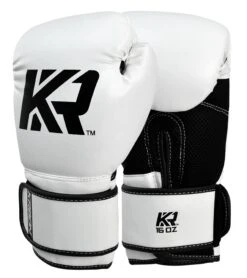 Combat Corner KRBON Boxing Gloves White-Black