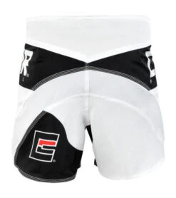 Combat Corner Supreme Hybrid Fight Shorts 2.0 (White) -Martial Arts Equipment Supreme Hybrid Shorts WHITE BACK 600x675 1