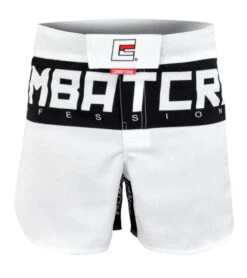 Combat Corner Supreme Hybrid Fight Shorts 2.0 (White) -Martial Arts Equipment Supreme Hybrid Shorts WHITE FRONT 600x675 1