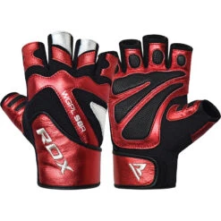 RDX SPORTS RDX S8 BOLD RED LEATHER GYM GLOVES -Martial Arts Equipment bold weight lifting gloves 321