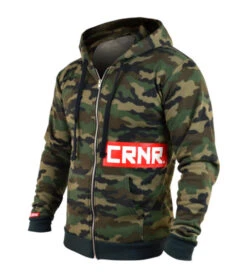Combat Corner Zip Up Camo Redtangle Hoodie