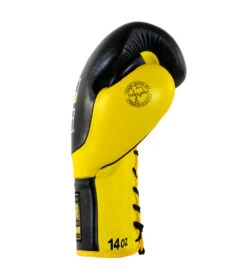 Combat Corner HMIT Lace Up Boxing Gloves | Yellow -Martial Arts Equipment hmit lace up boxing gloves 81