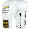 Combat Corner HMIT Lace Up Boxing Gloves White