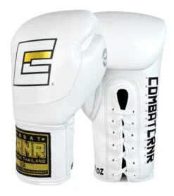 Combat Corner HMIT Lace Up Boxing Gloves White