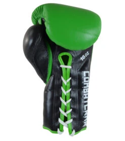 Combat Corner HMIT Lace Up Sparring Gloves Green/Black -Martial Arts Equipment hmit lace up sparring gloves green black 88