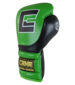 Combat Corner HMIT Lace Up Sparring Gloves Green/Black -Martial Arts Equipment hmit lace up sparring gloves green black 89