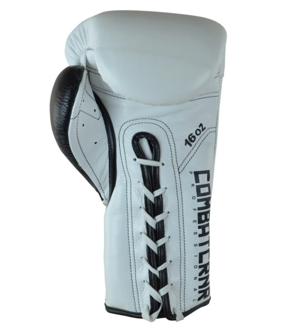 Combat Corner HMIT Lace Up Sparring Gloves White/Black 2 Combat Corner HMIT Lace Up Sparring Gloves White/Black - Image 2