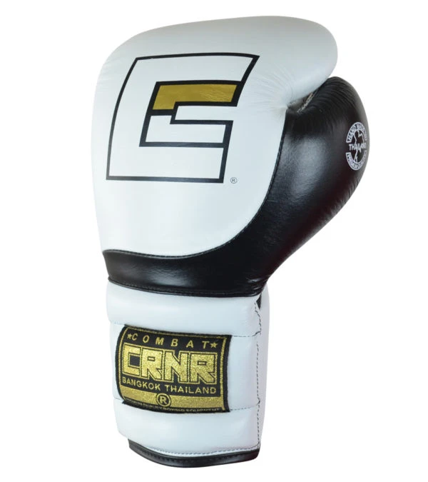 Combat Corner HMIT Lace Up Sparring Gloves White/Black 4 Combat Corner HMIT Lace Up Sparring Gloves White/Black - Image 4