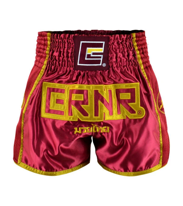 Combat Corner Maroon CRNR Muay Thai Shorts 2 Combat Corner Maroon CRNR Muay Thai Shorts - Image 2