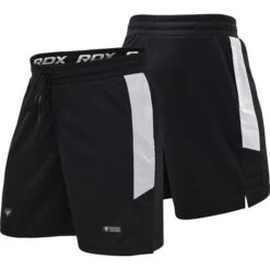 RDX SPORTS RDX T15 NERO TRAINING BLACK/WHITE SHORTS 7 RDX SPORTS RDX T15 NERO TRAINING BLACK/WHITE SHORTS -Martial Arts Equipment t15 black white nero training shorts 3