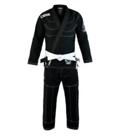 Combat Corner V5 BJJ GI – FREE WHITE BELT -Martial Arts Equipment v5 BJJ GI BLACK FRONT